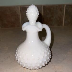 Vintage Avon Fenton White Glass bottle with lid